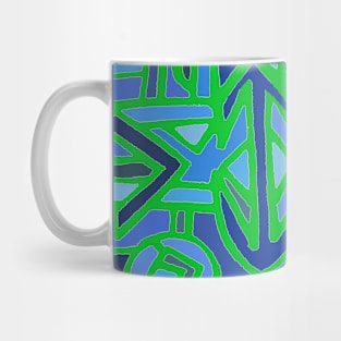 BaKuba Abstract - Navy Green Mug